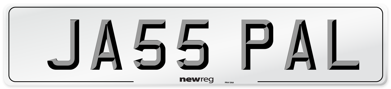 JA55 PAL Number Plate from New Reg